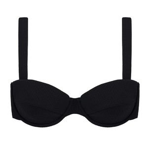 Black Rib Bustier Bikini Top - Montce (M)